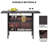 Antigo Outdoor Patio Wicker Bar Counter Table with 2 Steel Shelves and 2 Sets of Rails
