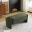 Élégant banc de rangement avec repose-pieds en forme de boucle avec un design simple et grand, vert foncé