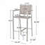 Ensemble de 2 tabourets de bar d'extérieur en tissu maillé gris avec structure en aluminium antirouille