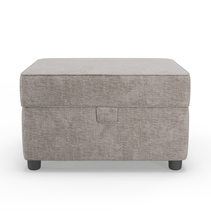 Vivo 62Cm Rectangle Storage Ottoman, Silver