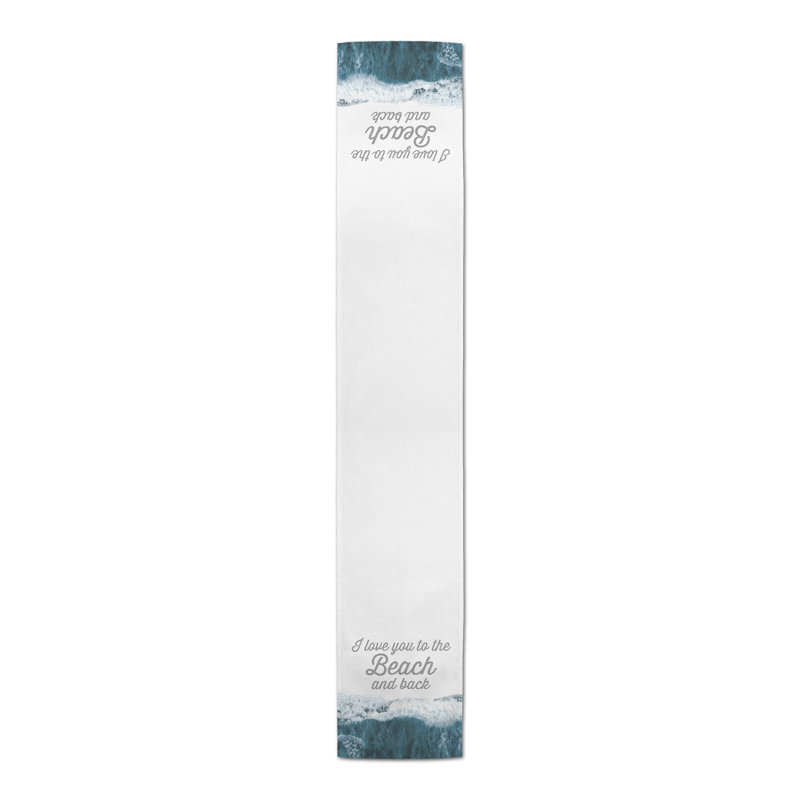 Chemin de table Wave, 90 po x 16 po, Gris, 47