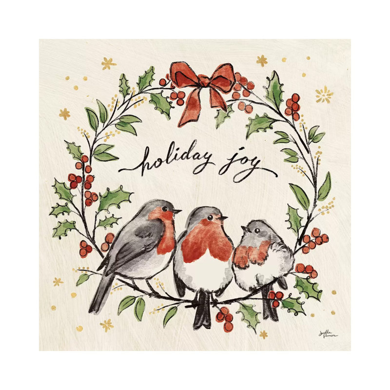 Christmas Lovebirds IV by Janelle Penner - Wrapped Canvas Print, 93.98 cm H x 93.98 cm W x 1.91 cm D