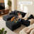 Koli Boneless U-shaped Cloud Sectional Sofa Couch, Compression Modular Sofa, Corduroy-10072534-10072535