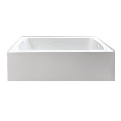 Kingston Brass Aqua Eden 60-Inch Acrylic Rectangular 3-Wall Alcove Tub with Armrests