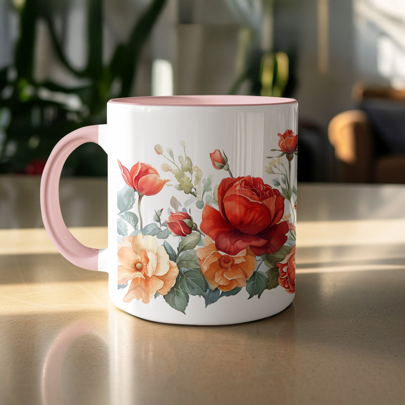 Ceramic Coffee Mug, Pink