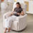 Oversized Swivel Recliner Chair With Massage And Heat,  White-1349534350