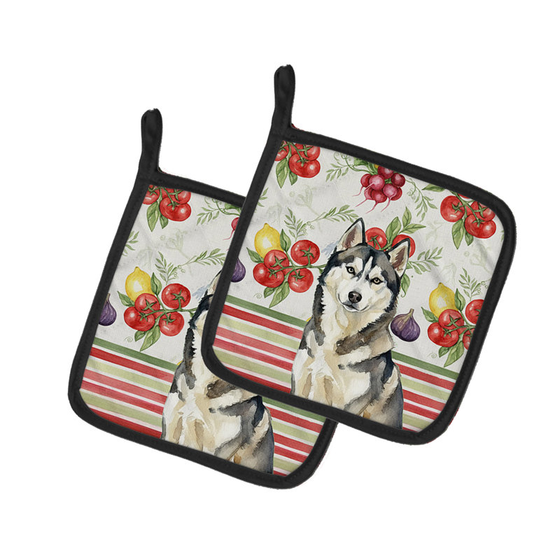 Paire de porte-casseroles à légumes Husky sibérien Agouti