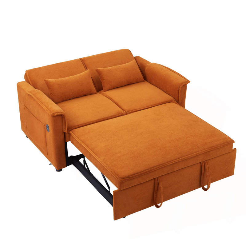 Canapé-lit convertible en tissu Modern, Orange