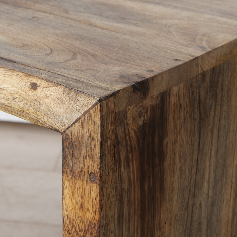 Genci Solid Wood Top Nesting Tables End Table
