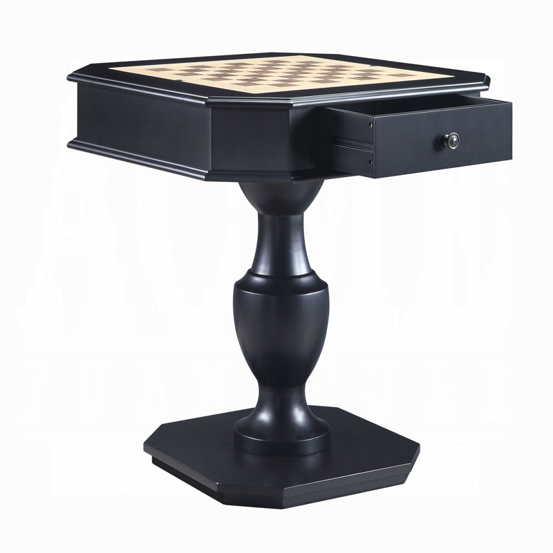 Table de jeu noire à 2 tiroirs