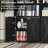 Bookcase 6 Tiers Set of 2 with Doors Sturdy and Easy Assembly for Home Office-113227367