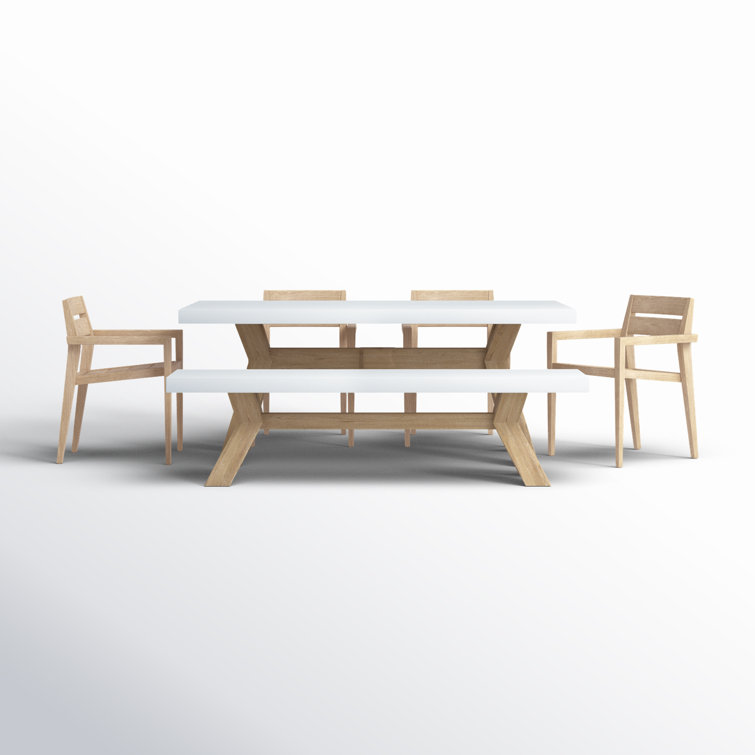Fleur 74'' Rectangular 7 - Person Outdoor Dining Set