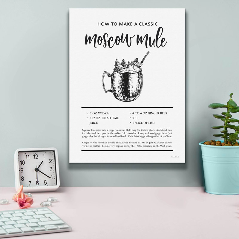  'Moscow Mule' by Lettered & Lined Canvas Wall Art, 12" x 16"