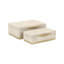 Ensemble de boîtes rectangulaires or Zynova - Faux chagrin crème-123807030-105511588