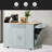 Fluted Kitchen Island With Trash Can Storage Cabinet, Power Outlet, Internal Storage Rack, Rolling Kitchen Islands On 5 Wheels With 3 Drawer, 3 Open Side Racks For 10 Gallon Garbage Bin-1209354243