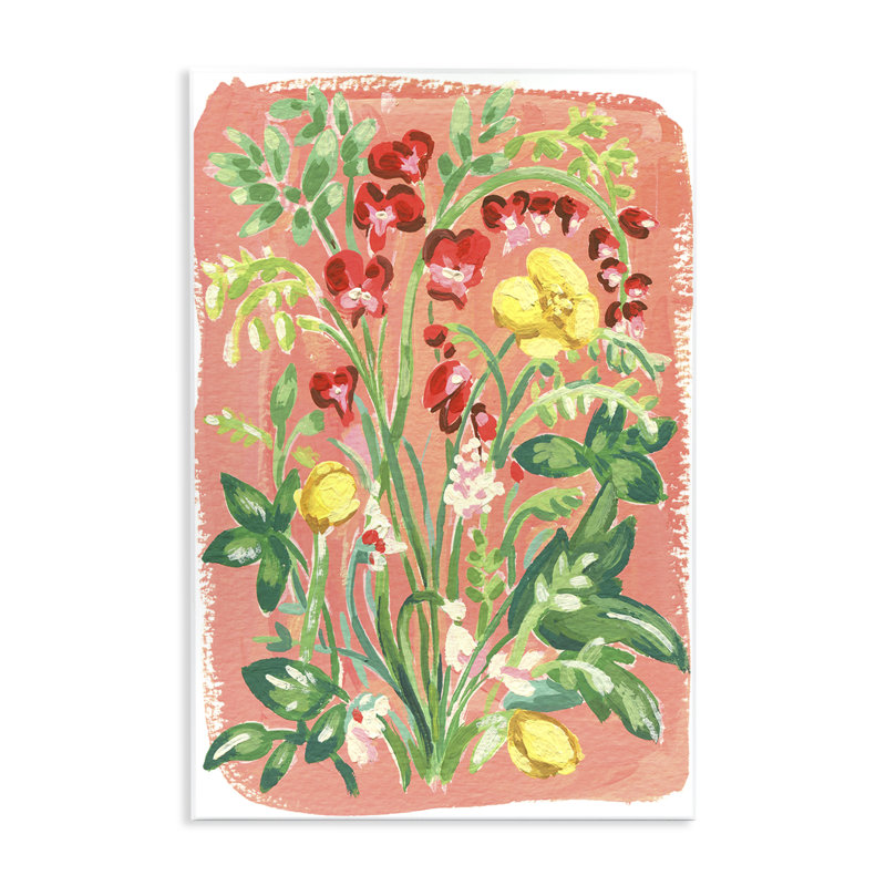 Plaque murale «Peachy Flower Arrangement», conception par Hannah Moren, H 15 po x l 10 po