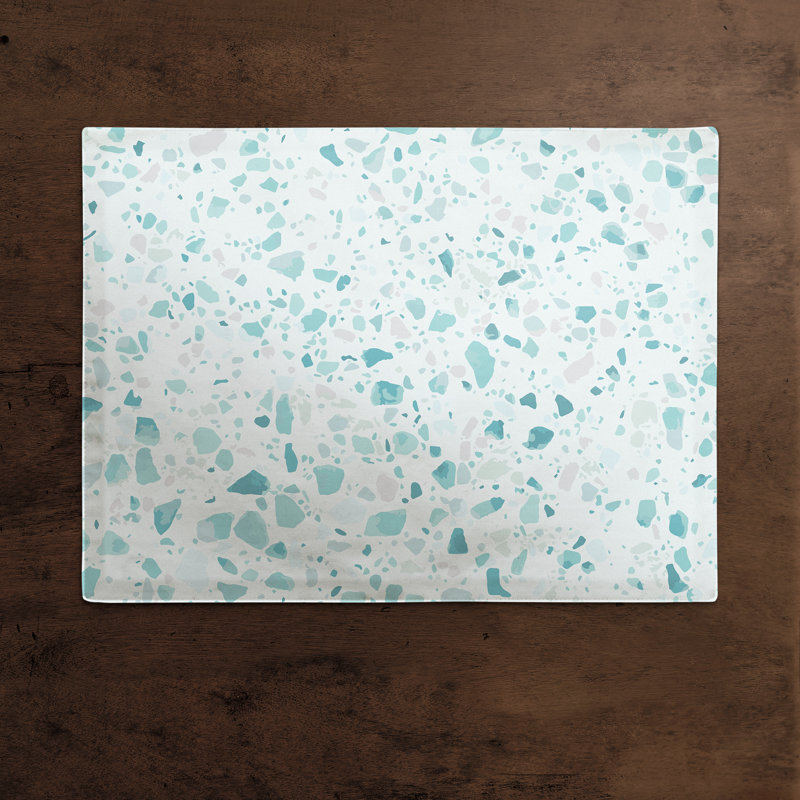 Napperon Blush Terrazzo, Bleu