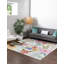 Tapis ivoire à motif floral Daignault-463977083
