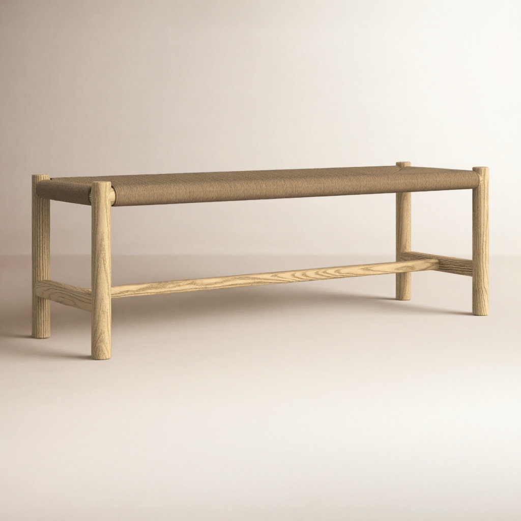 Brighton Dining Bench, Natural, 18" H x 60" W x 17" D