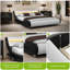 King Bed Frame Upholstered Led Bed Frame With Lights & Storage Charging Station