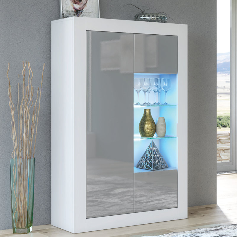 Bronya Display Cabinet, White/Grey