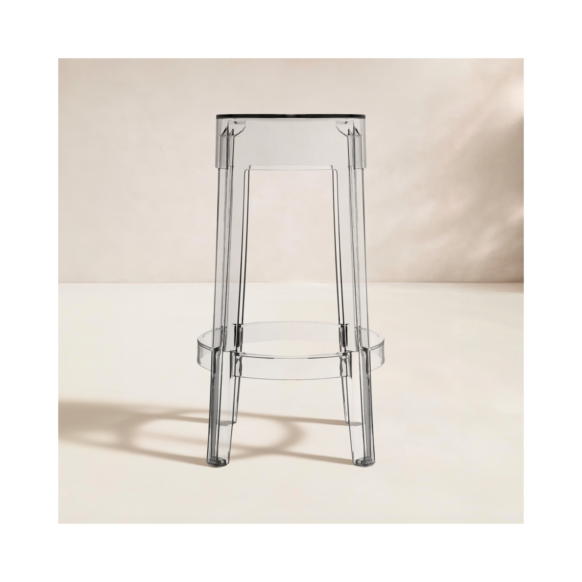 Charles Backless Outdoor Bar Stool, Crystal, 25.59"