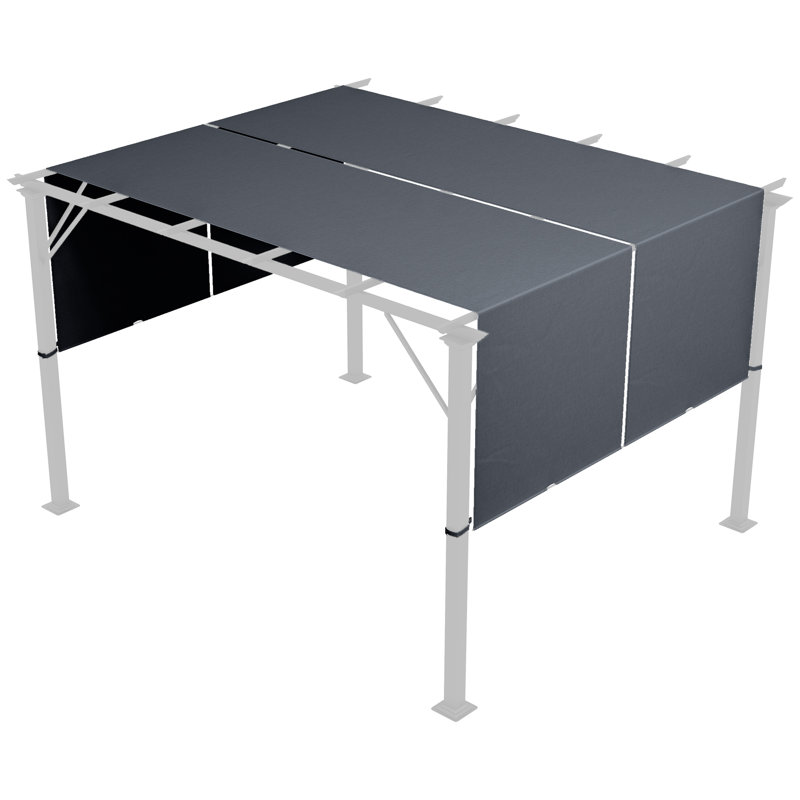 Outsunny 2 PCS Pergola Canopy Replacement 4.9 x 1.2m, Dark Grey