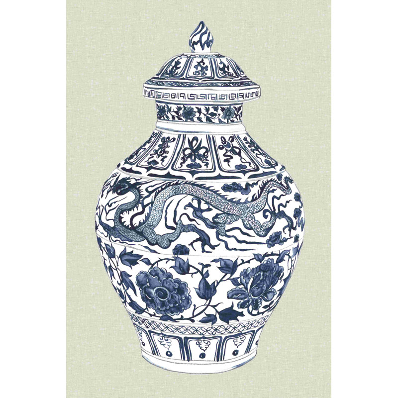 Vase antique chinois III, H 12 po x l 8 po
