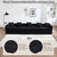 Canapé-lit convertible l 108,3 po, matelas pliant en nuage avec cadre fixe et main courante à dossier coussiné (noir)-1744230011