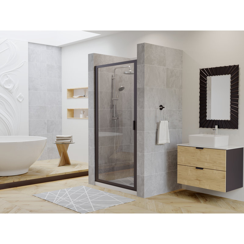Porte de douche à charnières à charnière 28" x 83" Paragon Series
