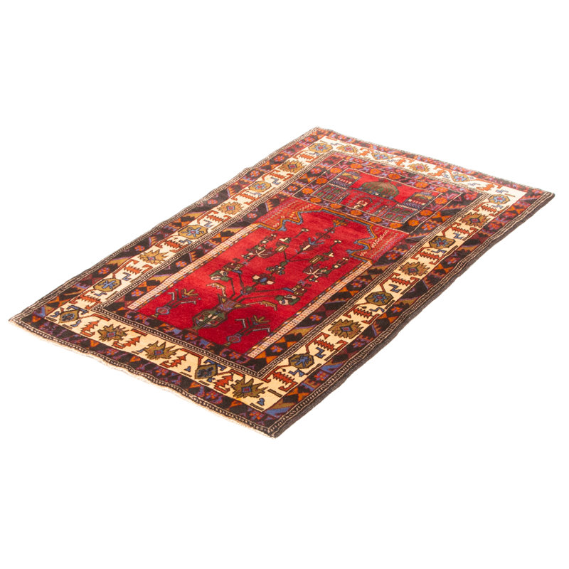 Tapis rouge Teimani 3 pi 1 po x 5 pi 3 po