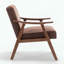 Chaise d'appoint Mid-Century avec microfibre (brun clair)-575821398