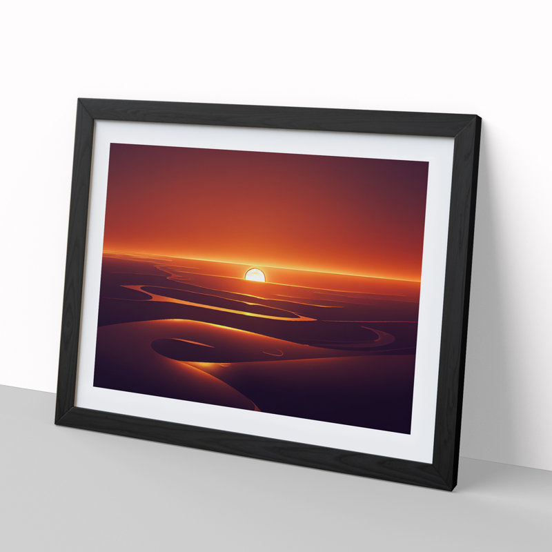 Beaming Sunset - Framed Print, Black, 46cm H x 64cm W x 2cm D