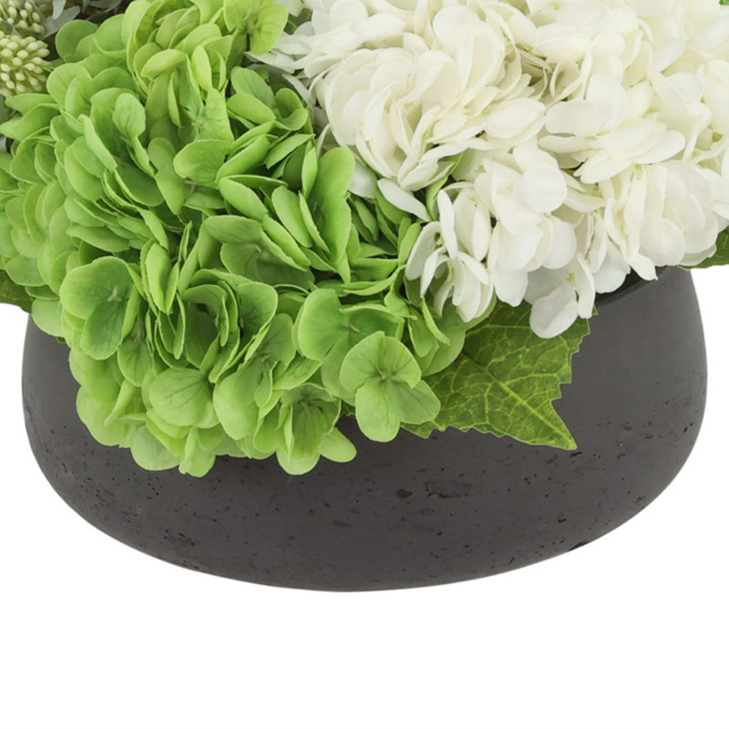 Organic Modern Arrangement with Orchids and Hydrangeas, Green