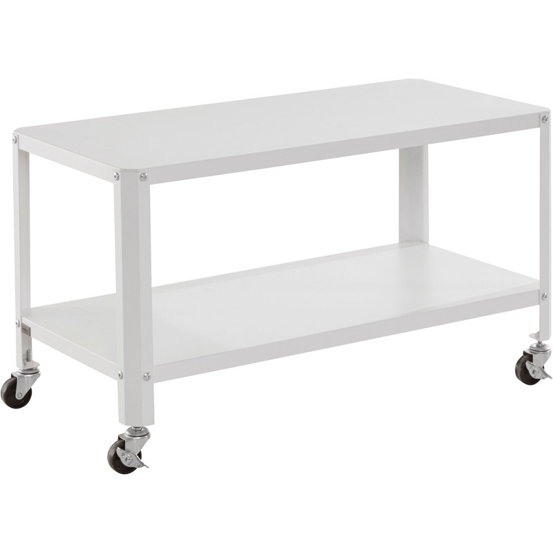 Heulyn Wheel Coffee Table with Storage, White