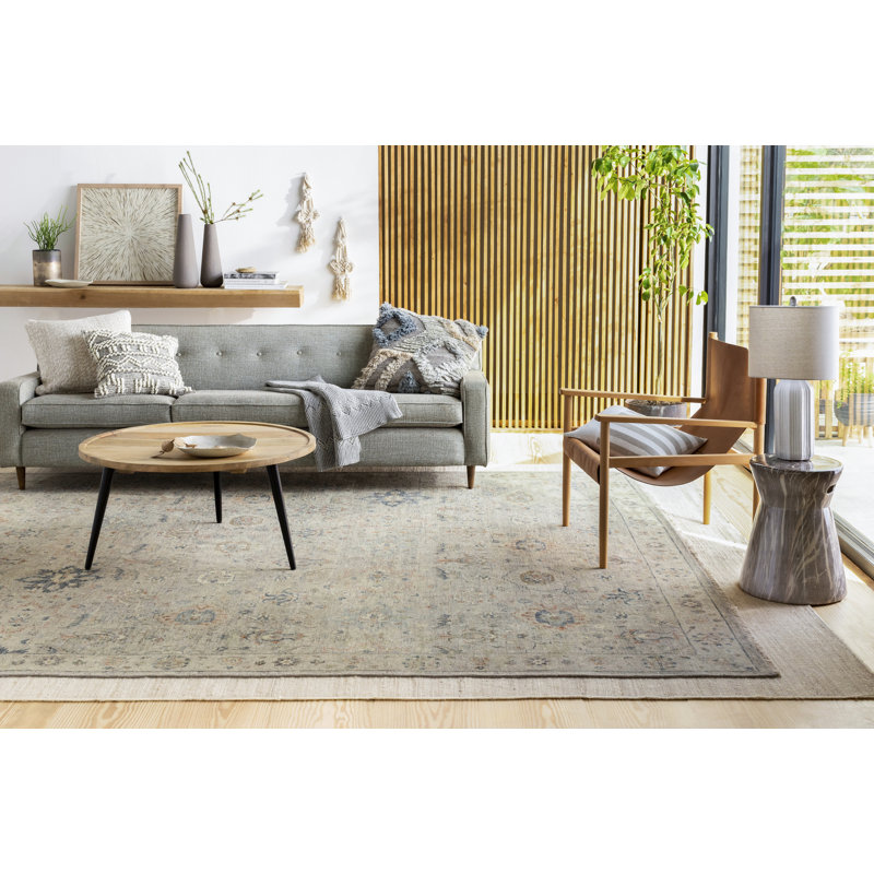 Wool Floral Area Rug, Rectangle 9' x 12'