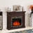 Juilo Freestanding Electric Fireplace with Realistic Stacked Stone Mantel, LED Flame, Remote Control & Timer, 45.66"W x 11.8"D x 40"H-1943271616