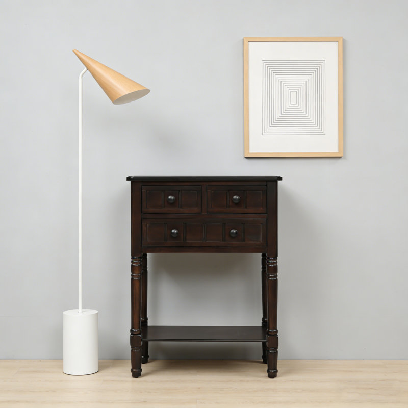 Narrow Console Table With 3 Drawers – Slim Sofa Table For Living Room Storage, 31.1" H x 23.7" W x 13" D, Espresso
