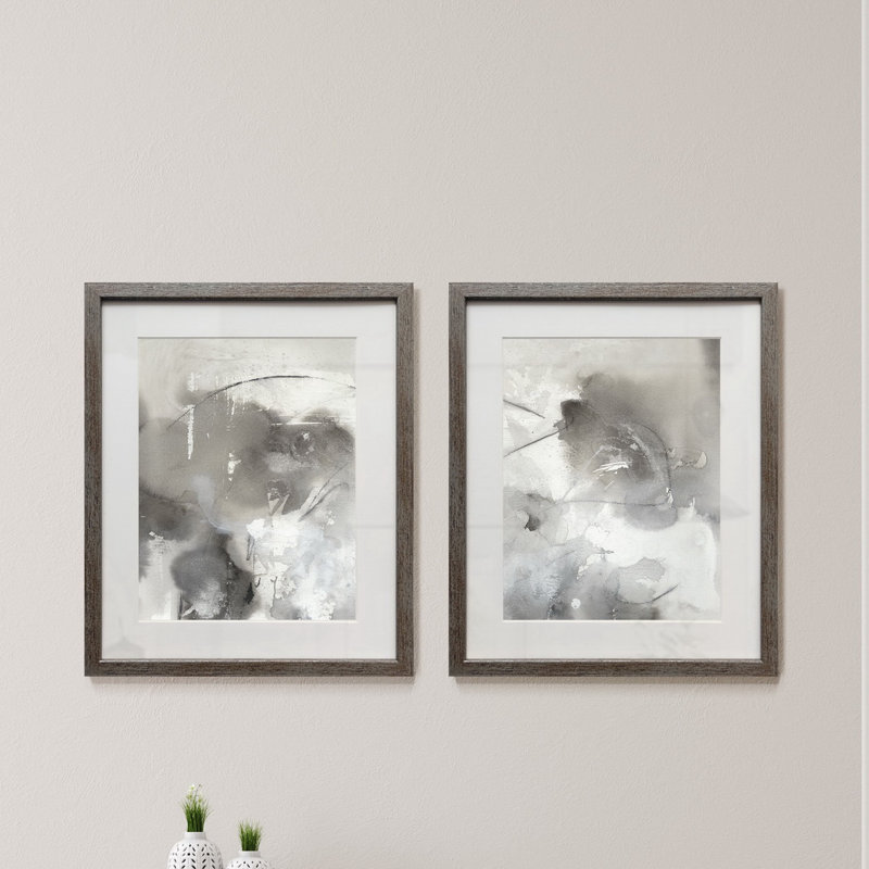 E objets mystiques I-ensemble de 2 reproductions d’art encadrées sur papier, Cadre brun