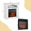 32'' W White Electric Fireplace with 5000 BTU