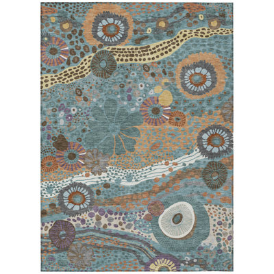 Machine Washable Indoor/Outdoor Chantille ACN2498 Floral Rug
