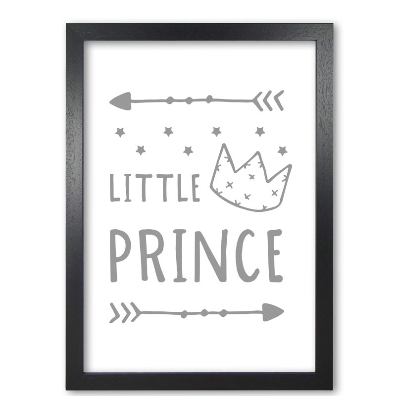 Little Prince - Print, 30 cm H x 21 cm W x 5 cm D, Black Grain Frame