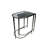 Set of Two 25" Black And Clear Glass And Genuine Marble Half Circle Three Leg Console Table