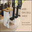 Traduction en anglais: Ensemble de table de salle à manger en bois massif de 55 pouces + 6 chaises. Pieds de table en marbre. Ensemble de mobilier de salle à manger moderne et simple