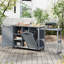 Îlot de cuisine extérieur avec table de barbecue pliable-1761548412