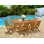 Ensemble de table de jardin 9 pièces pour patio comprenant une table de salle à manger ovale en bois d'acacia et 8 chaises d'appoint pliantes, 36 po x 79 po, huile naturelle