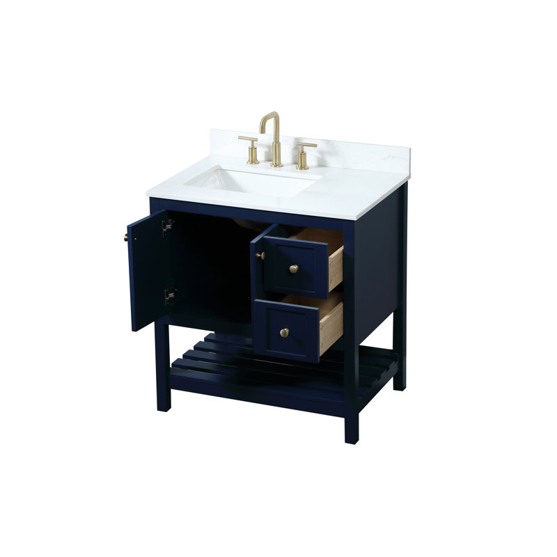Ensemble de meuble-lavabo simple 32 po Krish, Bleu