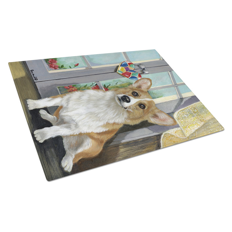 Planche à découper en verre Caroline's Treasures, Corgi attrape-soleil