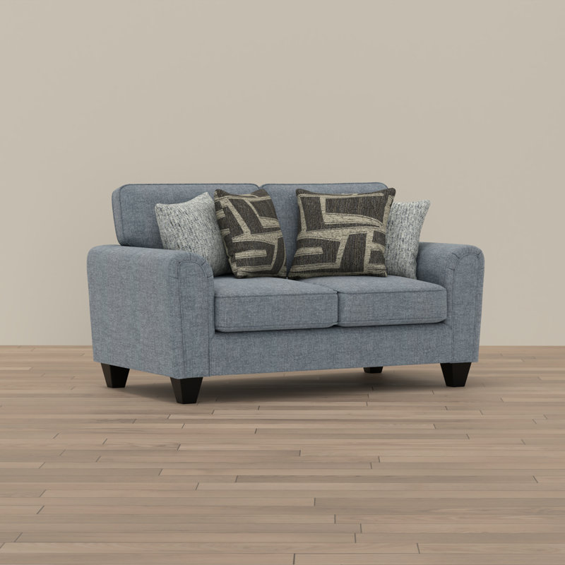 Soft Blue Upholstered Loveseat