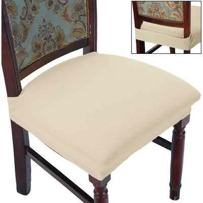 Dining Chair Covers – Multi-Color – Set Of 6 / Stretchy Jacquard / Armless / Seat Protectors / Full Back